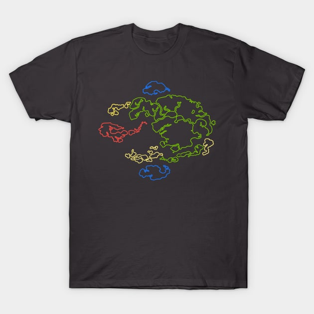 Avatar Map Outline (Neon) T-Shirt by simplistictees